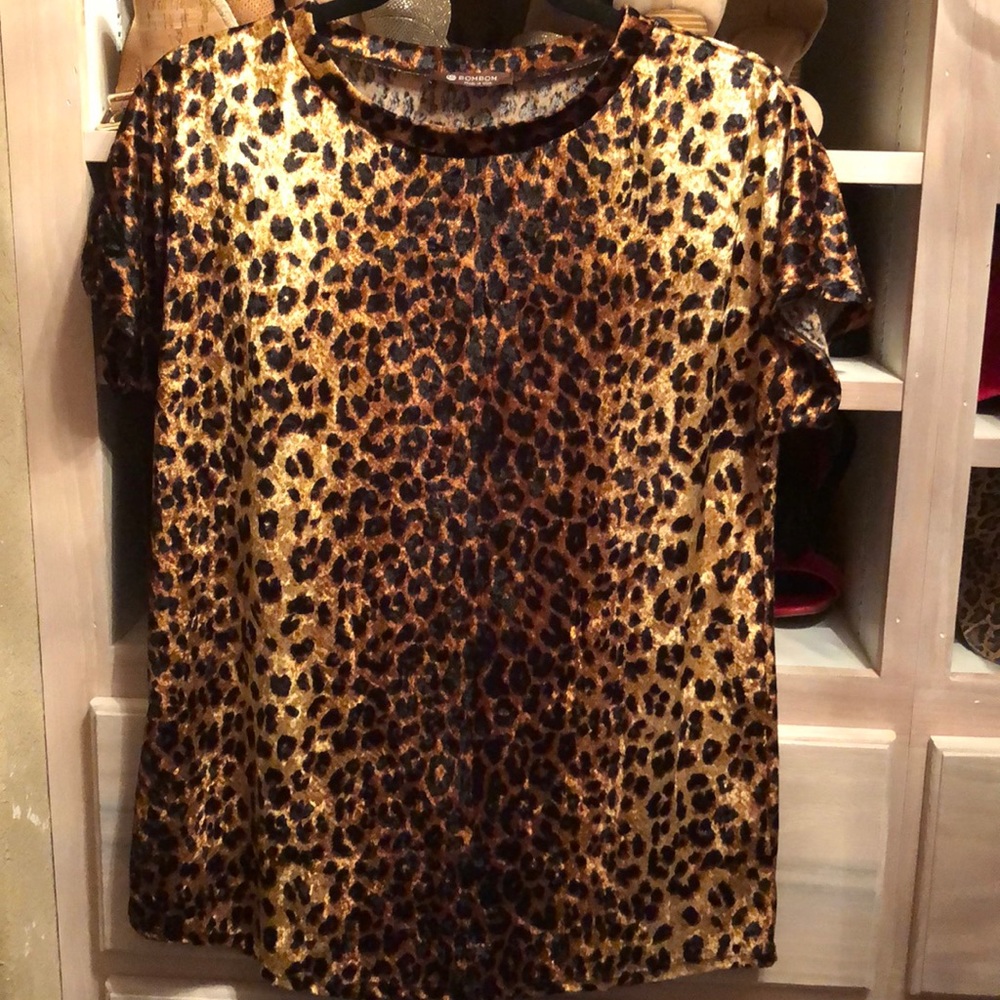 Cheetah Print Velvet Shirt
